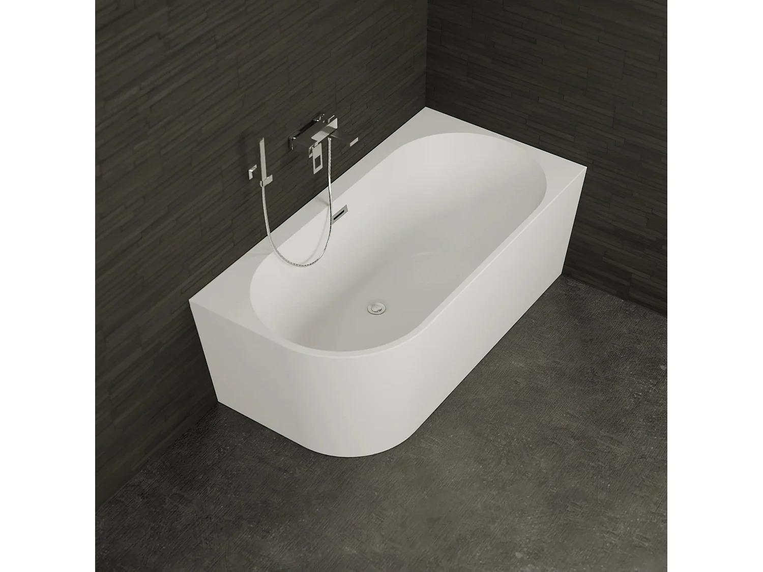 Baignoire Ilot Capri 150 droite blanche 150 x72 x58 cm, by SPALINA