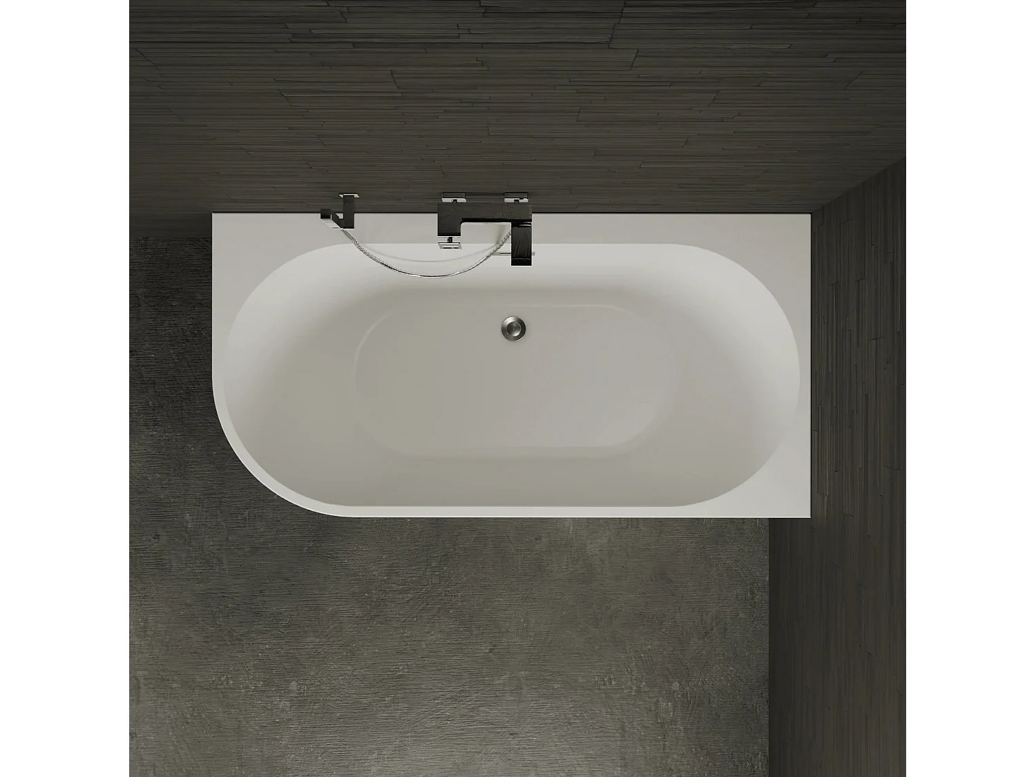 Baignoire Ilot Capri 150 droite blanche 150 x72 x58 cm, by SPALINA