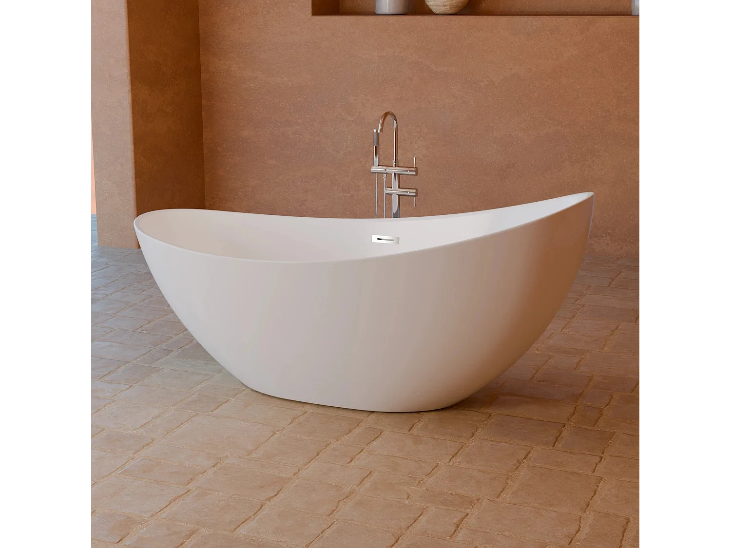 Baignoire Ilot Loona 180 blanche 180 x80 x80 cm, by SPALINA