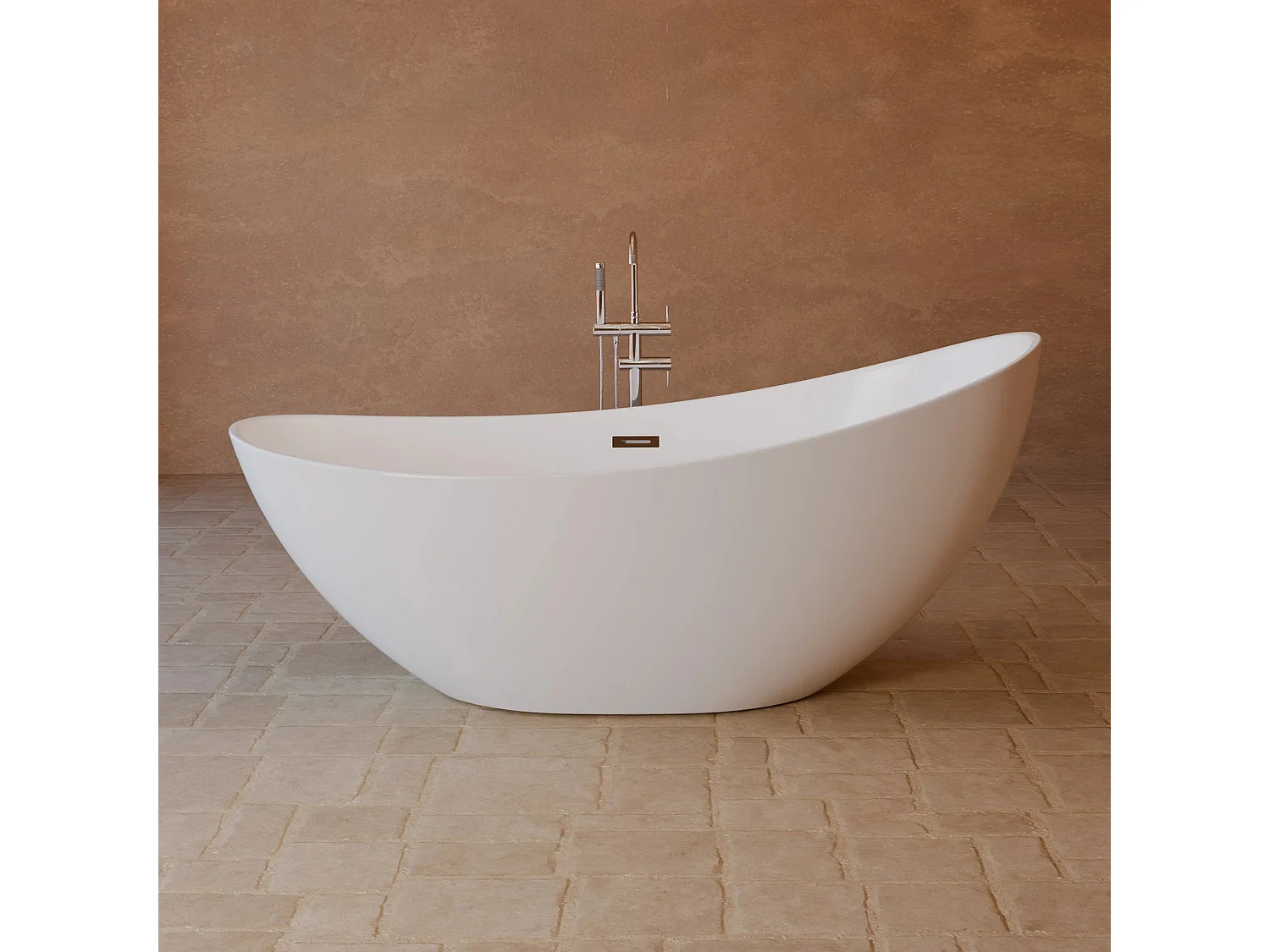 Baignoire Ilot Loona 180 blanche 180 x80 x80 cm, by SPALINA