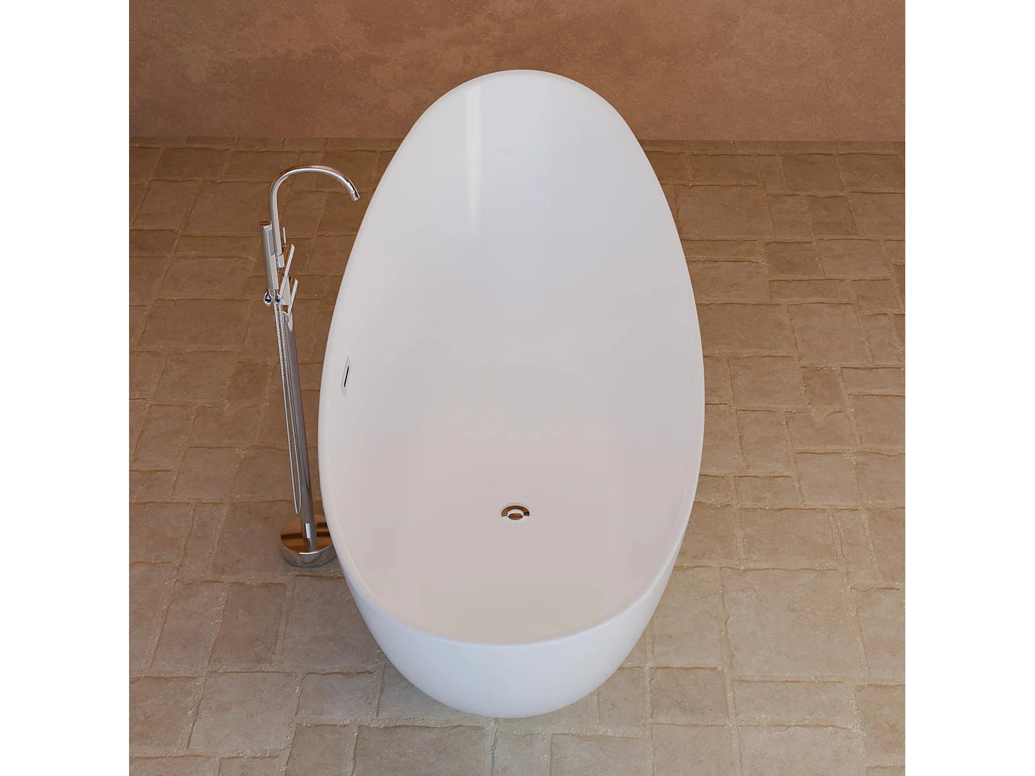 Baignoire Ilot Loona 180 blanche 180 x80 x80 cm, by SPALINA