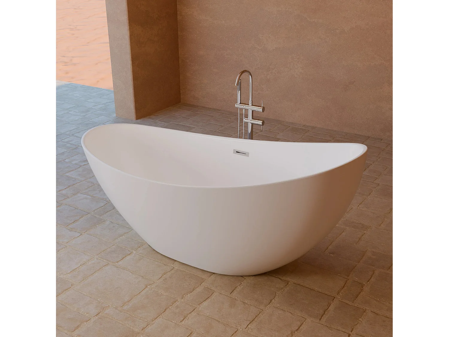 Baignoire Ilot Loona 180 blanche 180 x80 x80 cm, by SPALINA