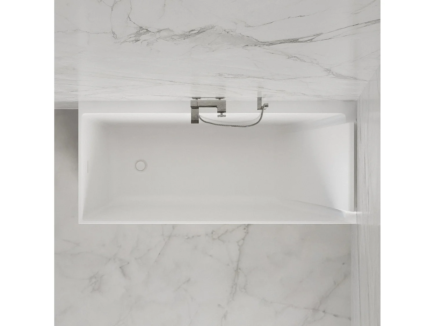 Baignoire Ilot Quantum 170 droite noire 170 x75 x58 cm, by SPALINA