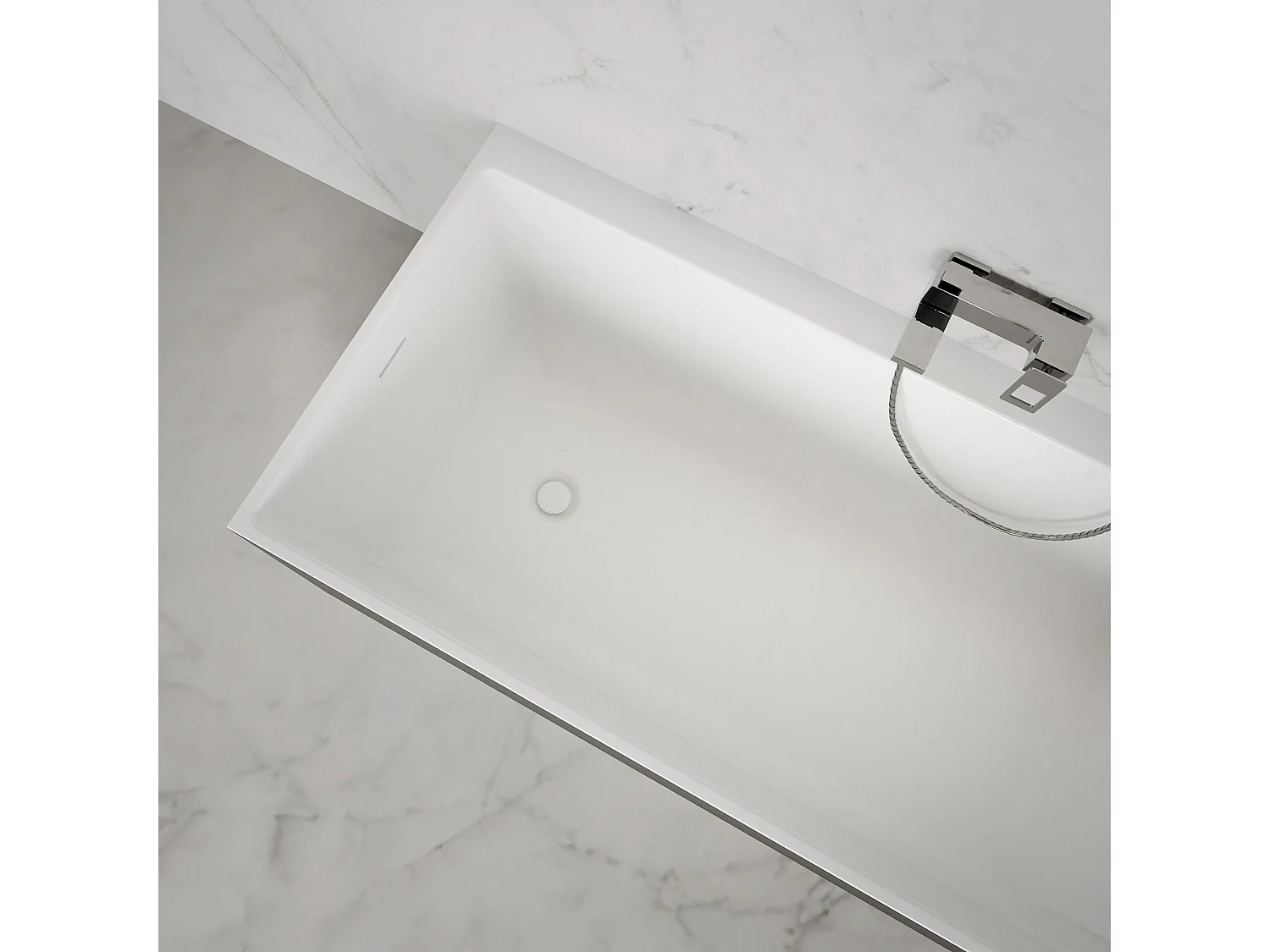 Baignoire Ilot Quantum 170 droite noire 170 x75 x58 cm, by SPALINA