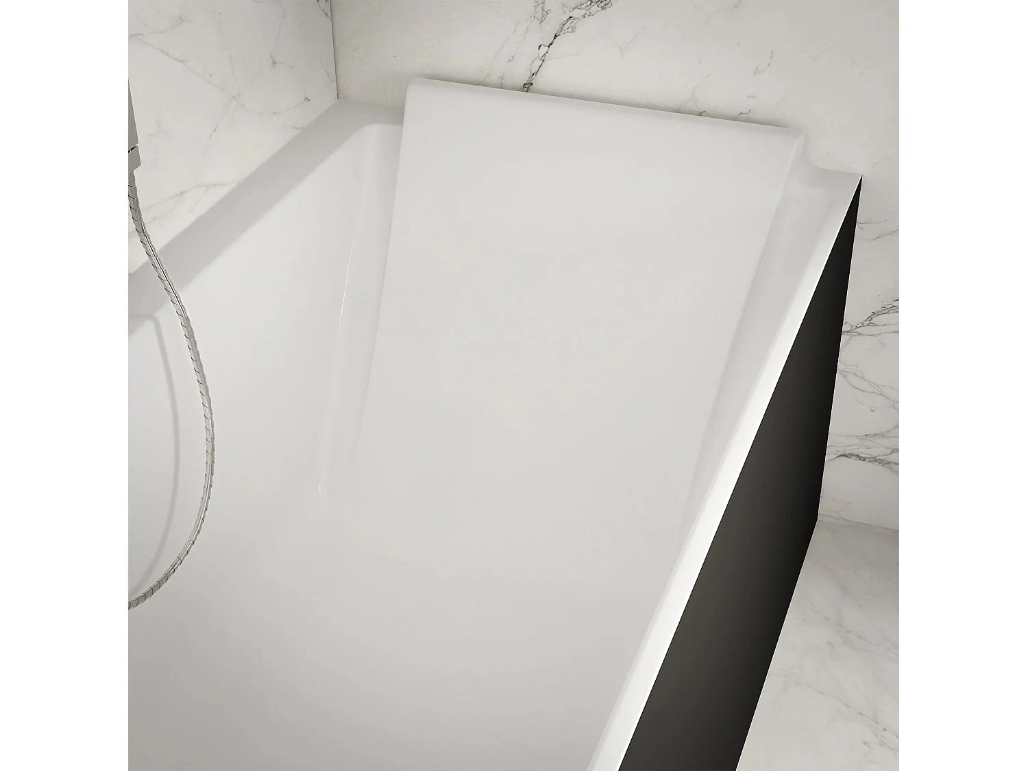 Baignoire Ilot Quantum 170 droite noire 170 x75 x58 cm, by SPALINA