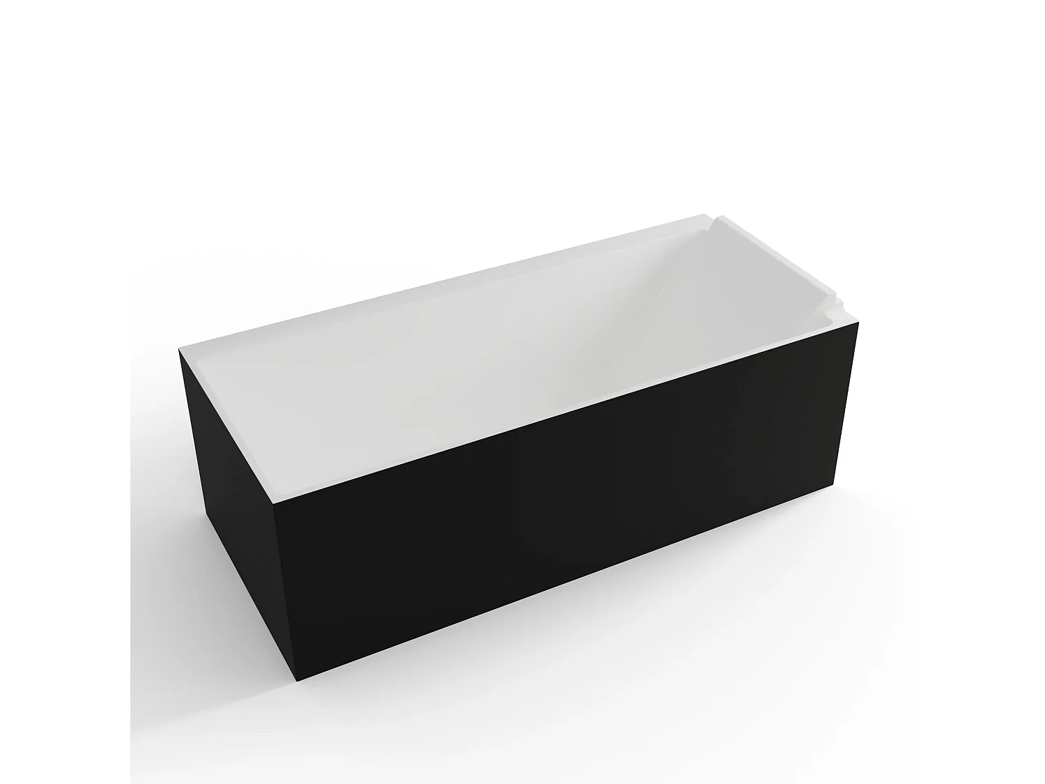 Baignoire Ilot Quantum 170 droite noire 170 x75 x58 cm, by SPALINA