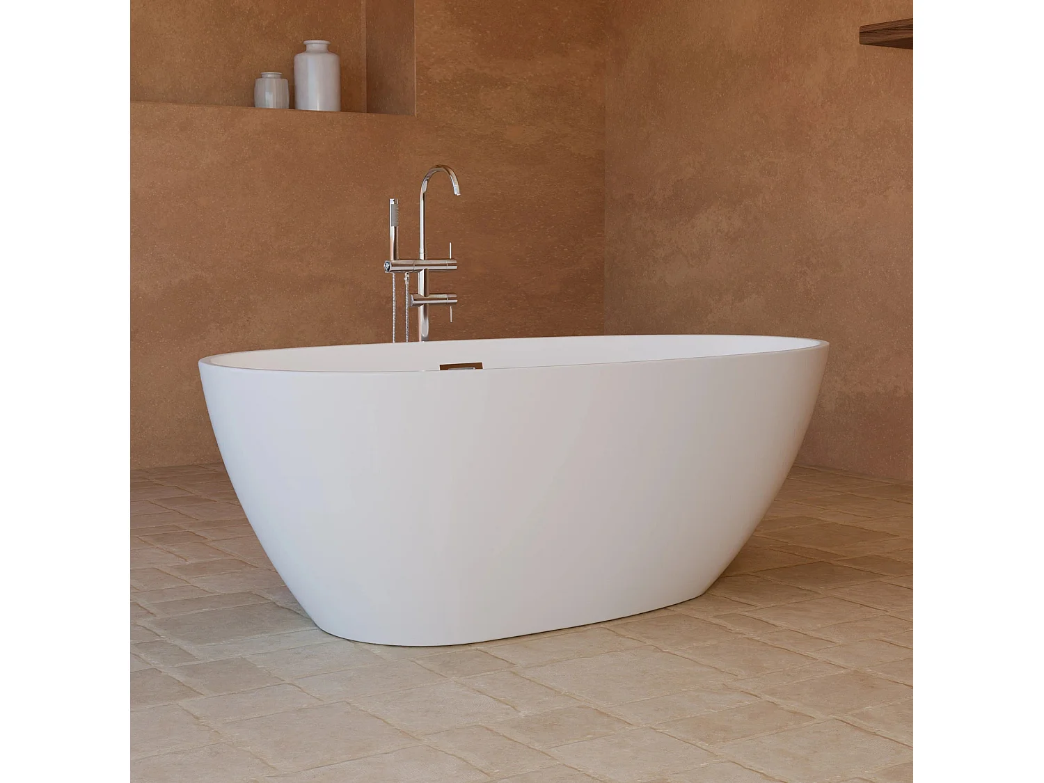 Baignoire Ilot Kelly 160 blanche 160 x80 x58 cm, by SPALINA