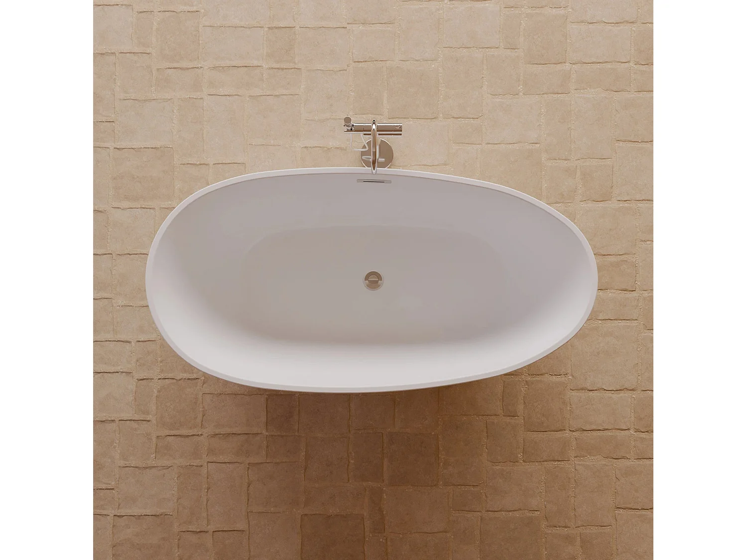 Baignoire Ilot Kelly 160 blanche 160 x80 x58 cm, by SPALINA