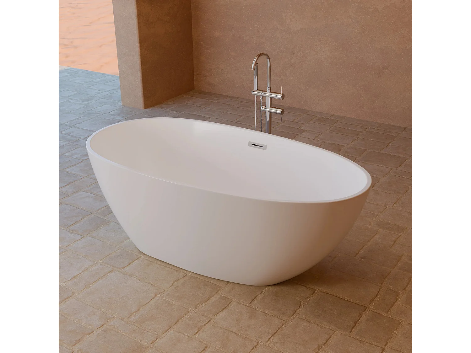 Baignoire Ilot Kelly 160 blanche 160 x80 x58 cm, by SPALINA