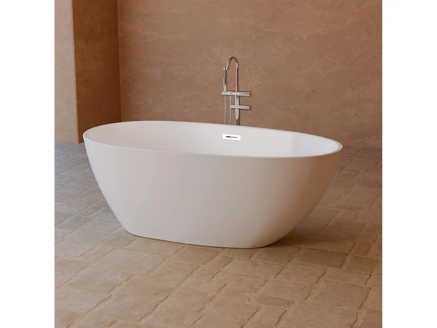 Baignoire Ilot Kelly 160 blanche 160 x80 x58 cm, by SPALINA