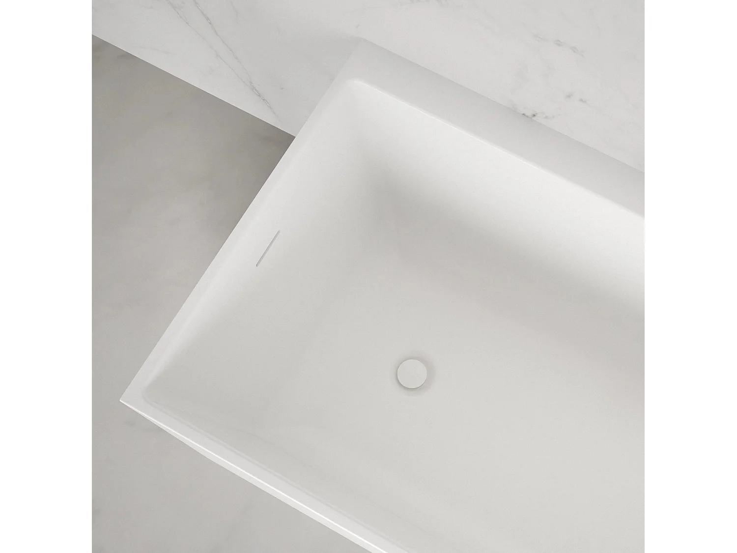 Baignoire Ilot Quantum 170 droite blanche 170 x75 x58 cm, by SPALINA