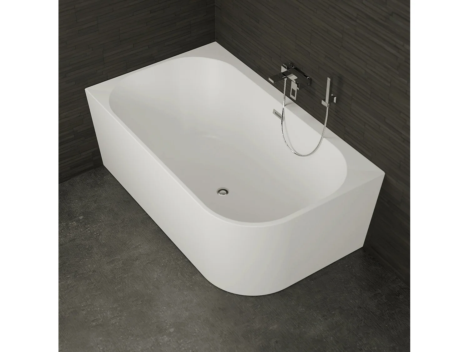 Baignoire Ilot Capri duo 170 gauche blanche 170 x100 x58 cm, by SPALINA