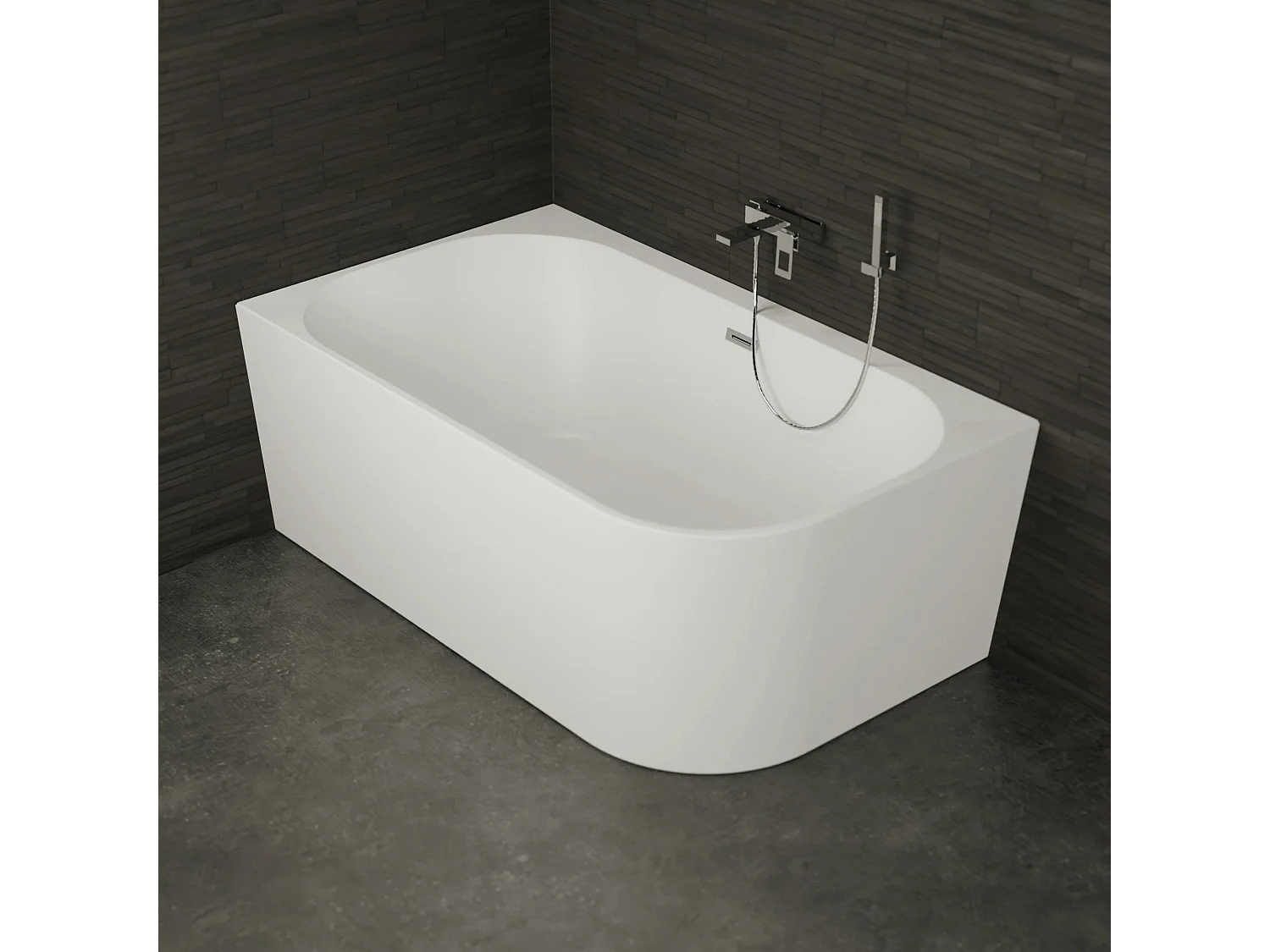 Baignoire Ilot Capri duo 170 gauche blanche 170 x100 x58 cm, by SPALINA