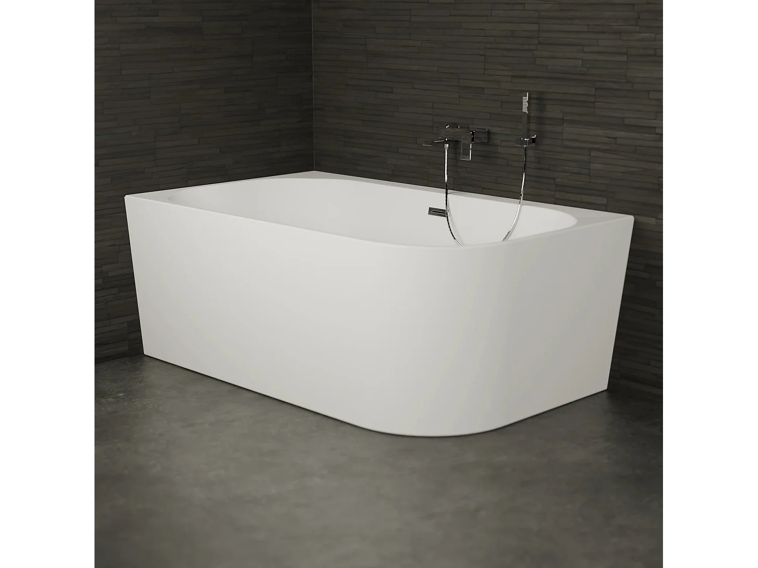 Baignoire Ilot Capri duo 170 gauche blanche 170 x100 x58 cm, by SPALINA