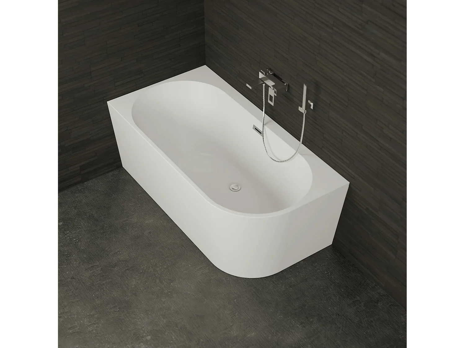 Baignoire Ilot Capri 150 gauche blanche 150 x72 x58 cm, by SPALINA