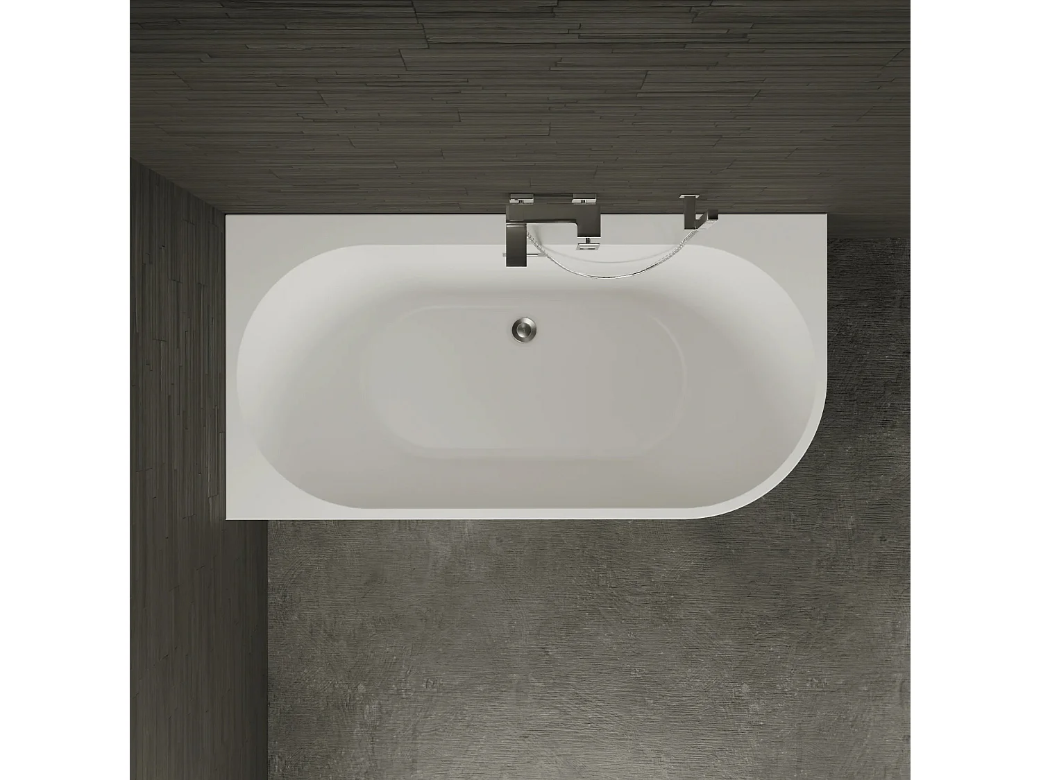 Baignoire Ilot Capri 150 gauche blanche 150 x72 x58 cm, by SPALINA