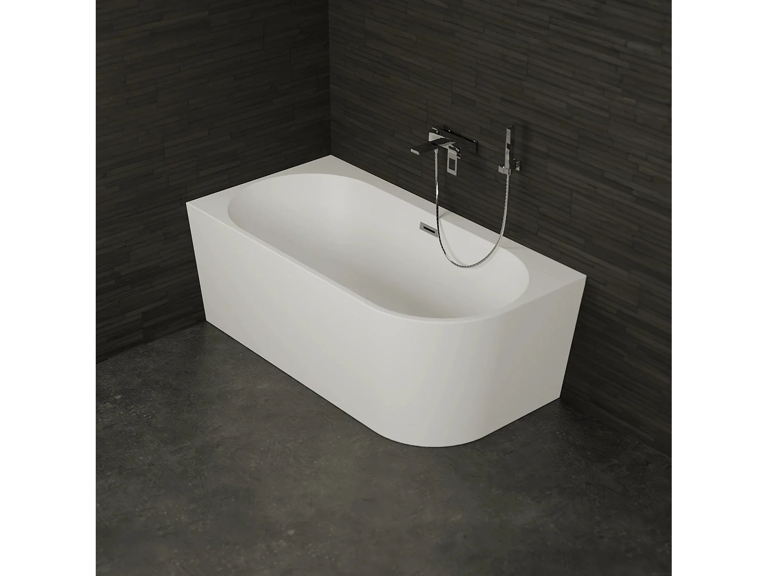 Baignoire Ilot Capri 150 gauche blanche 150 x72 x58 cm, by SPALINA