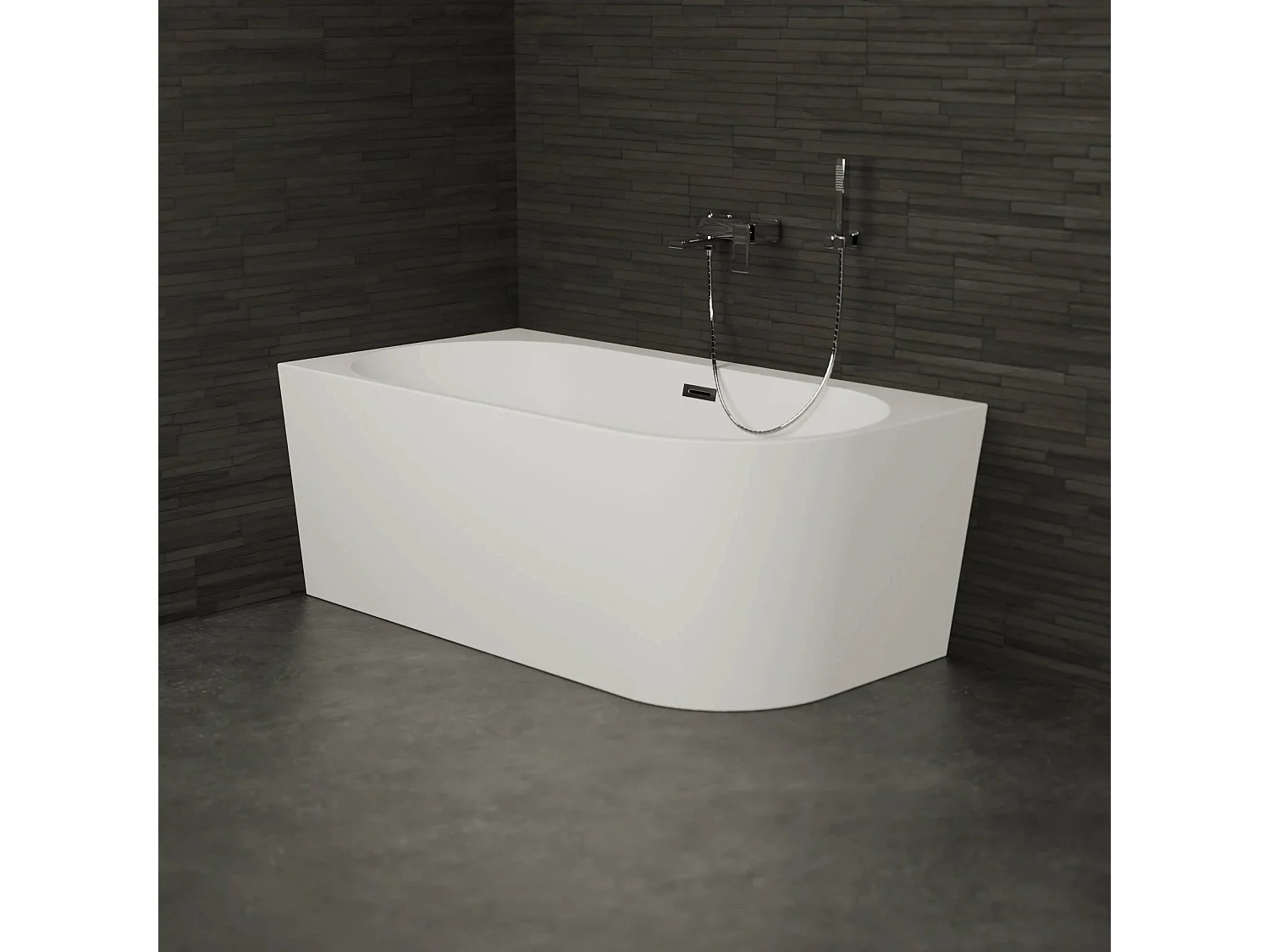 Baignoire Ilot Capri 150 gauche blanche 150 x72 x58 cm, by SPALINA