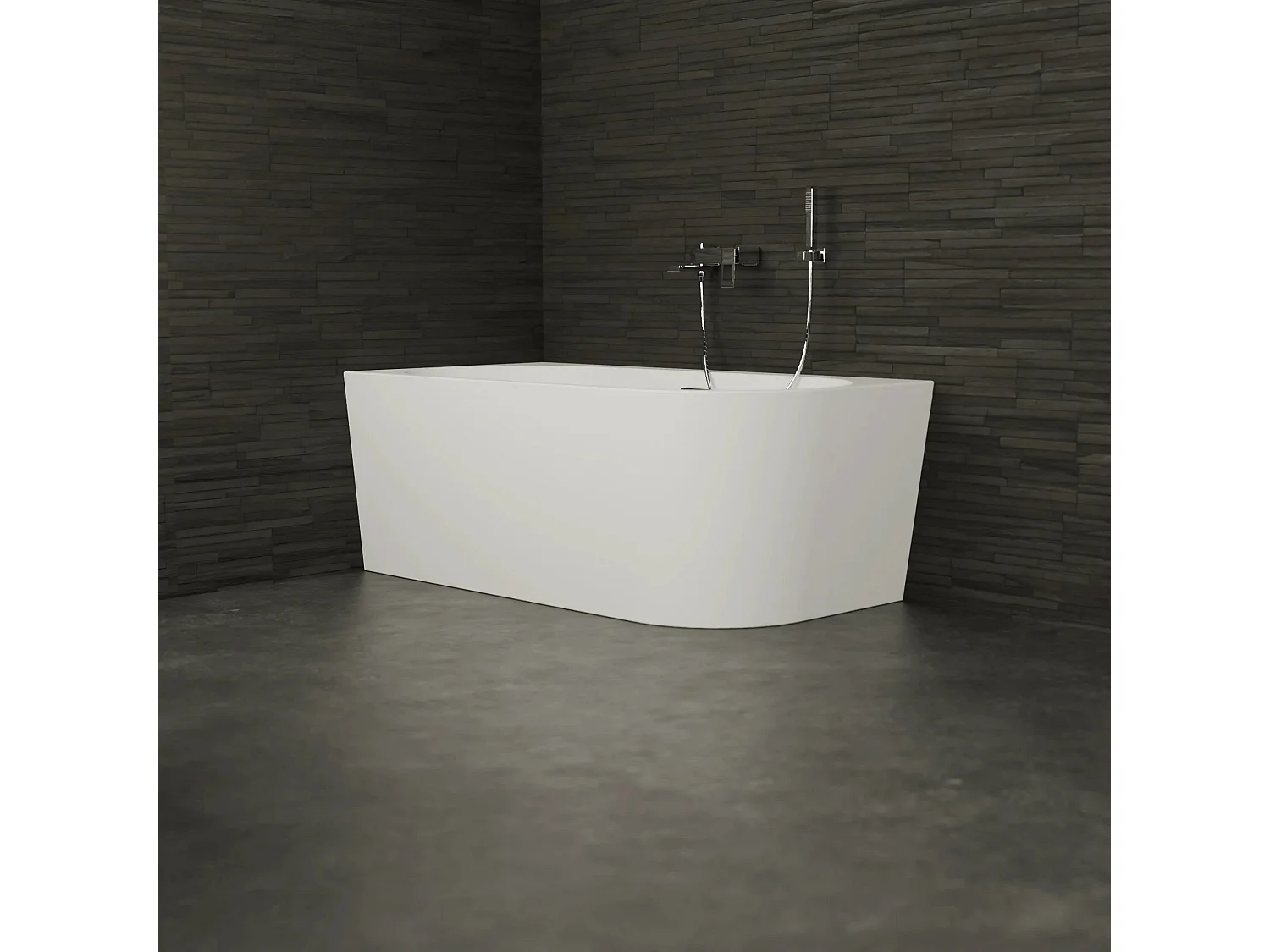 Baignoire Ilot Capri 150 gauche blanche 150 x72 x58 cm, by SPALINA