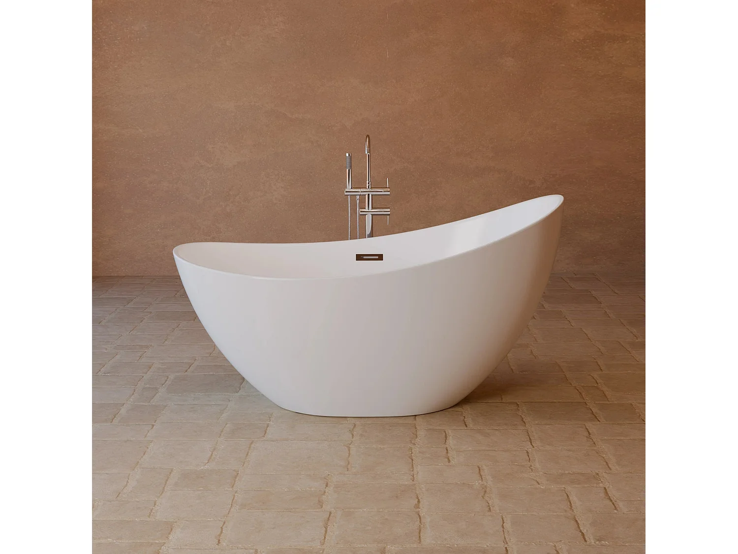 Baignoire Ilot Loona 150 blanche 150 x80 x80 cm, by SPALINA