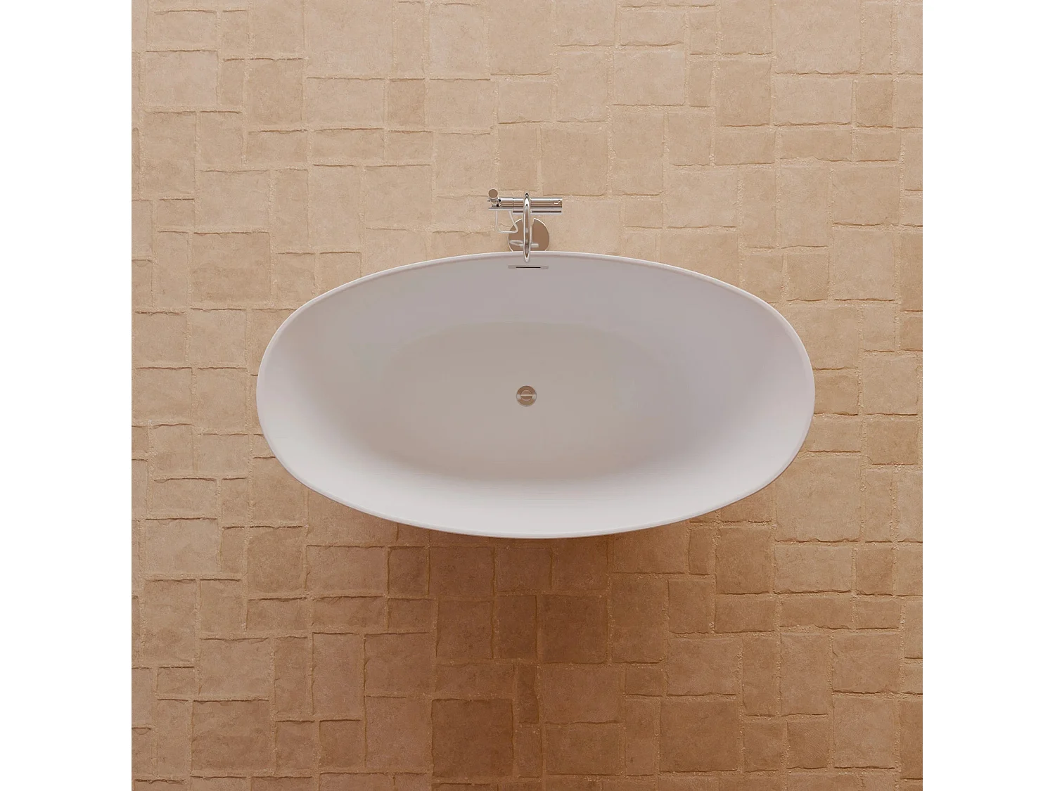 Baignoire Ilot Loona 150 blanche 150 x80 x80 cm, by SPALINA