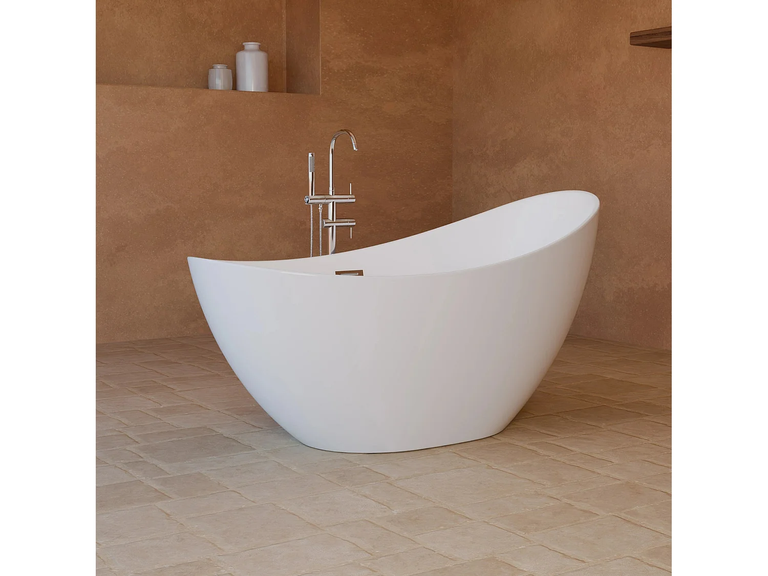 Baignoire Ilot Loona 150 blanche 150 x80 x80 cm, by SPALINA