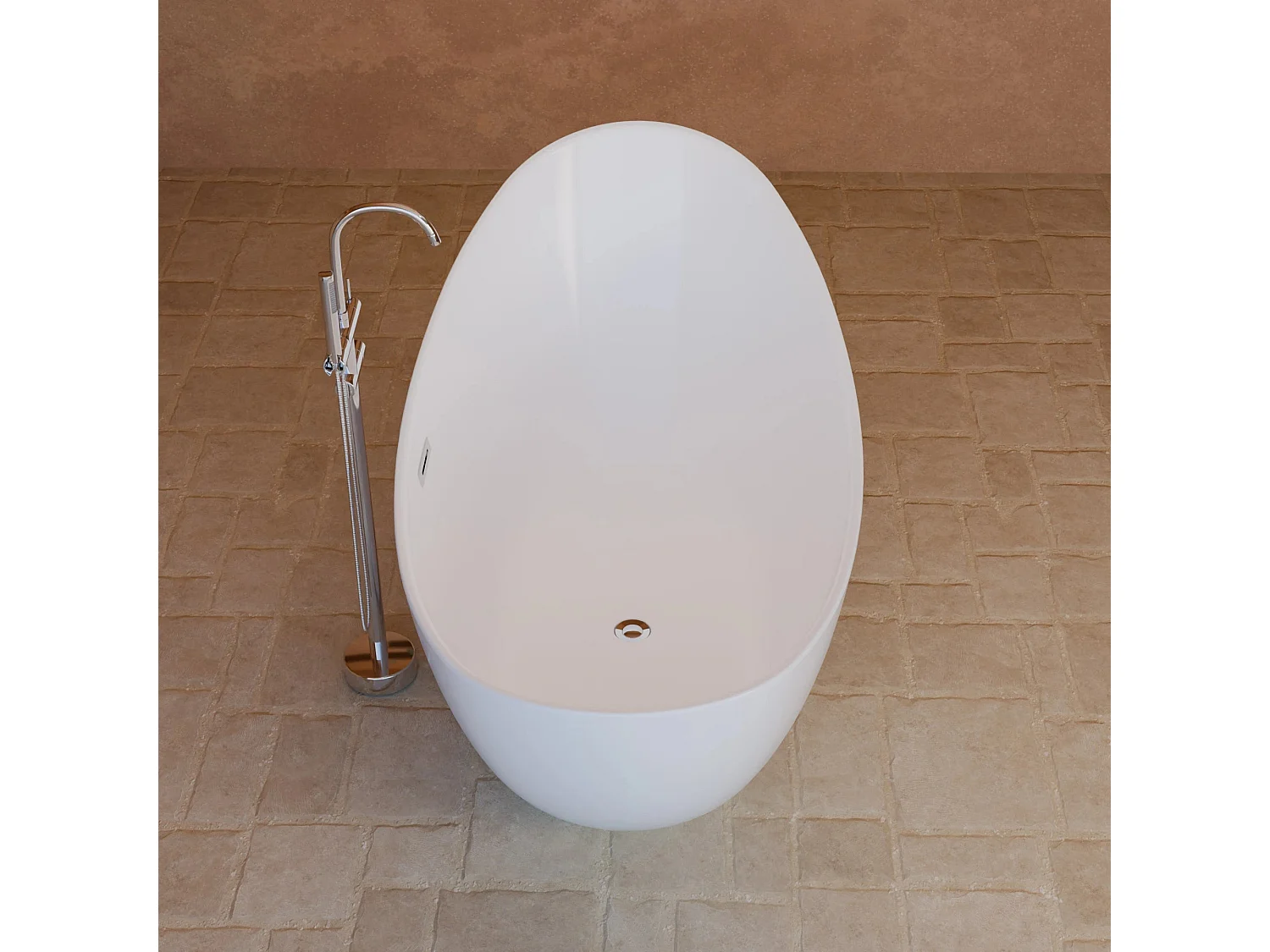 Baignoire Ilot Loona 150 blanche 150 x80 x80 cm, by SPALINA