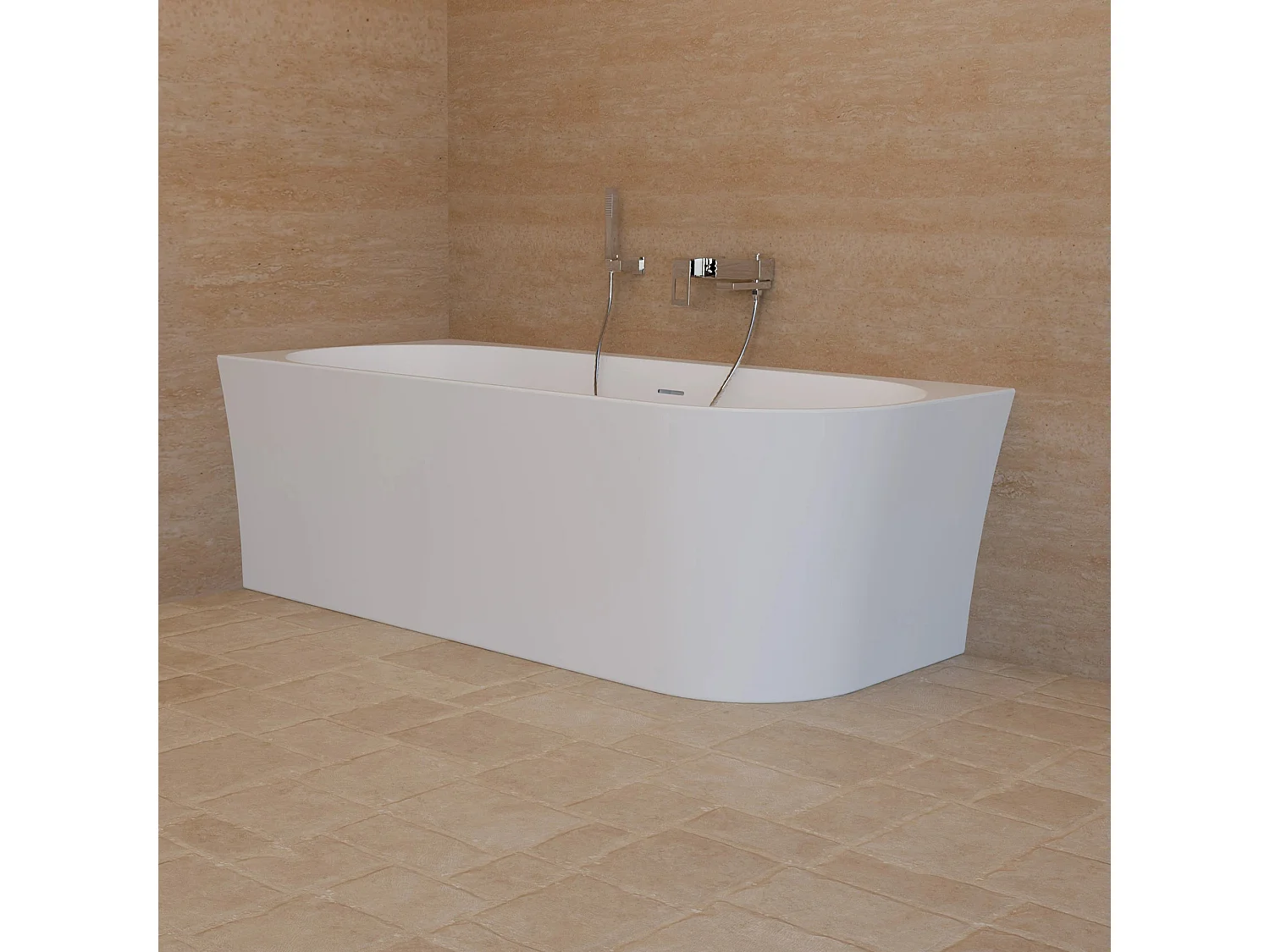 Baignoire Ilot Cosmic 170 gauche blanche 170 x76 x58 cm, by SPALINA