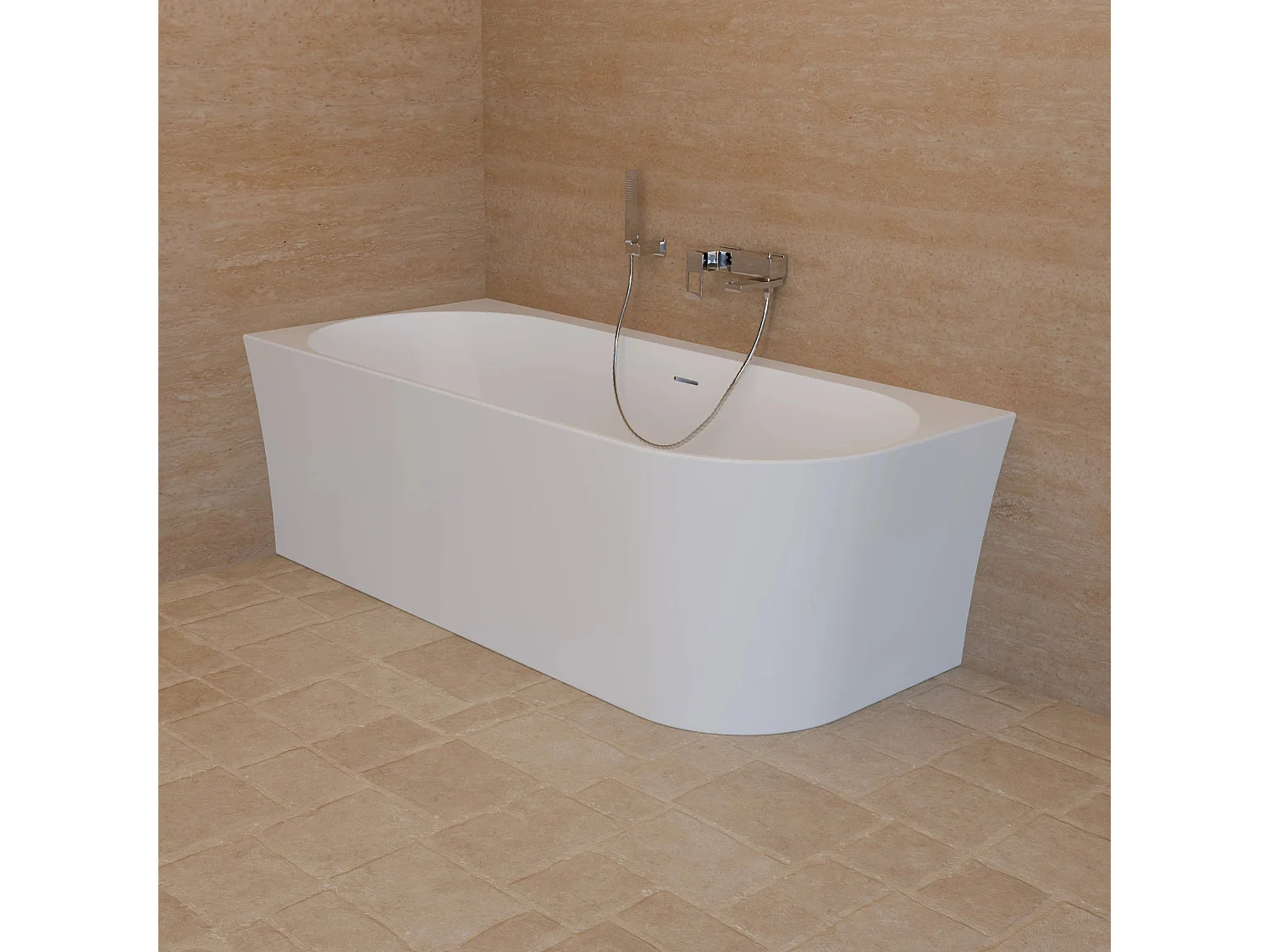 Baignoire Ilot Cosmic 170 gauche blanche 170 x76 x58 cm, by SPALINA