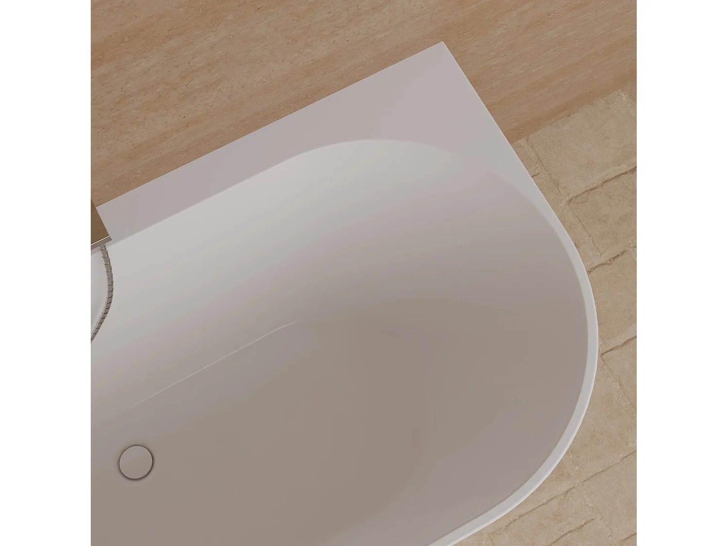 Baignoire Ilot Cosmic 170 gauche blanche 170 x76 x58 cm, by SPALINA