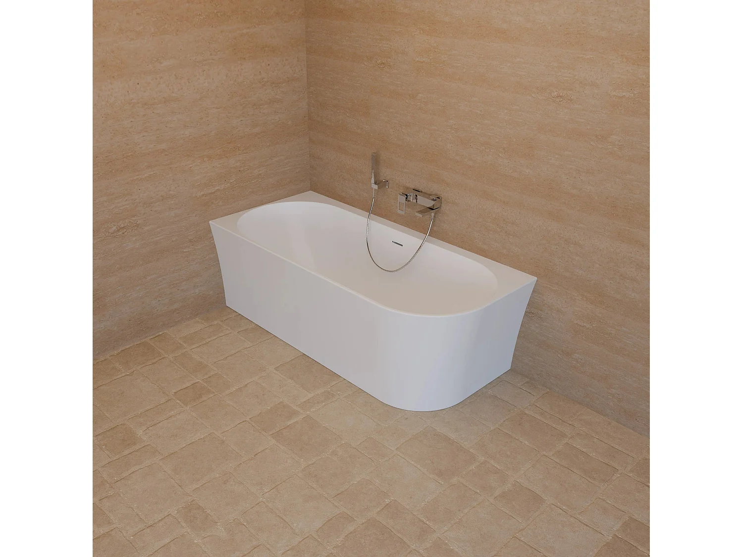 Baignoire Ilot Cosmic 170 gauche blanche 170 x76 x58 cm, by SPALINA
