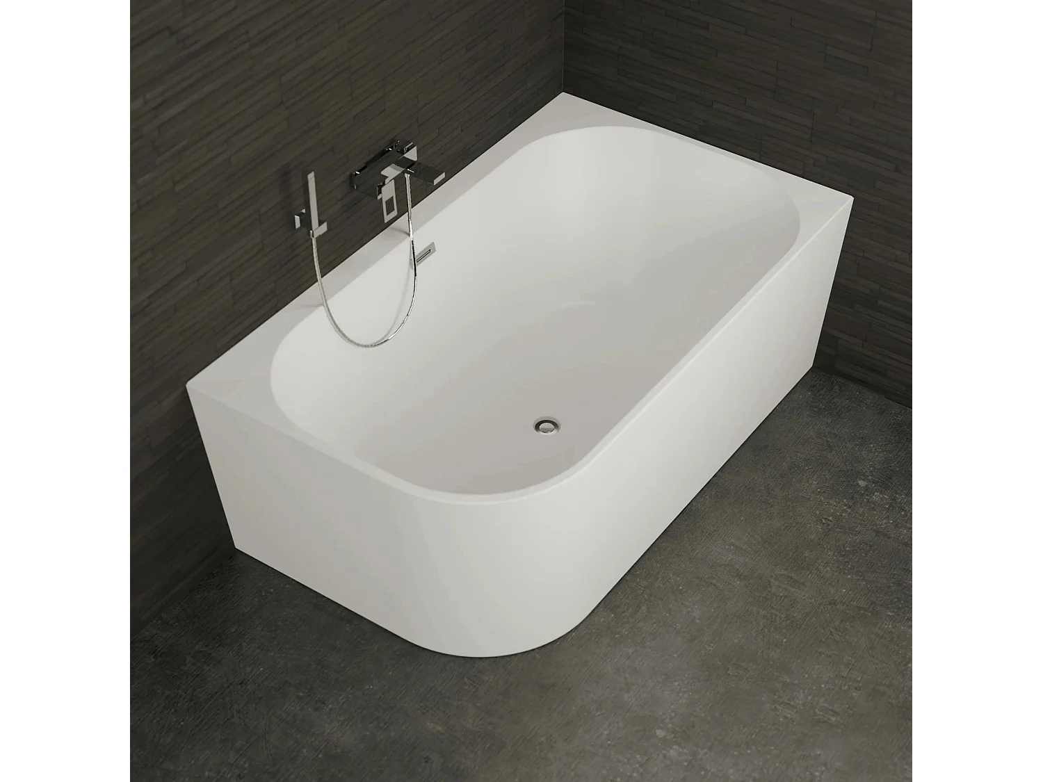 Baignoire Ilot Capri duo 170 droite blanche 170 x100 x58 cm, by SPALINA