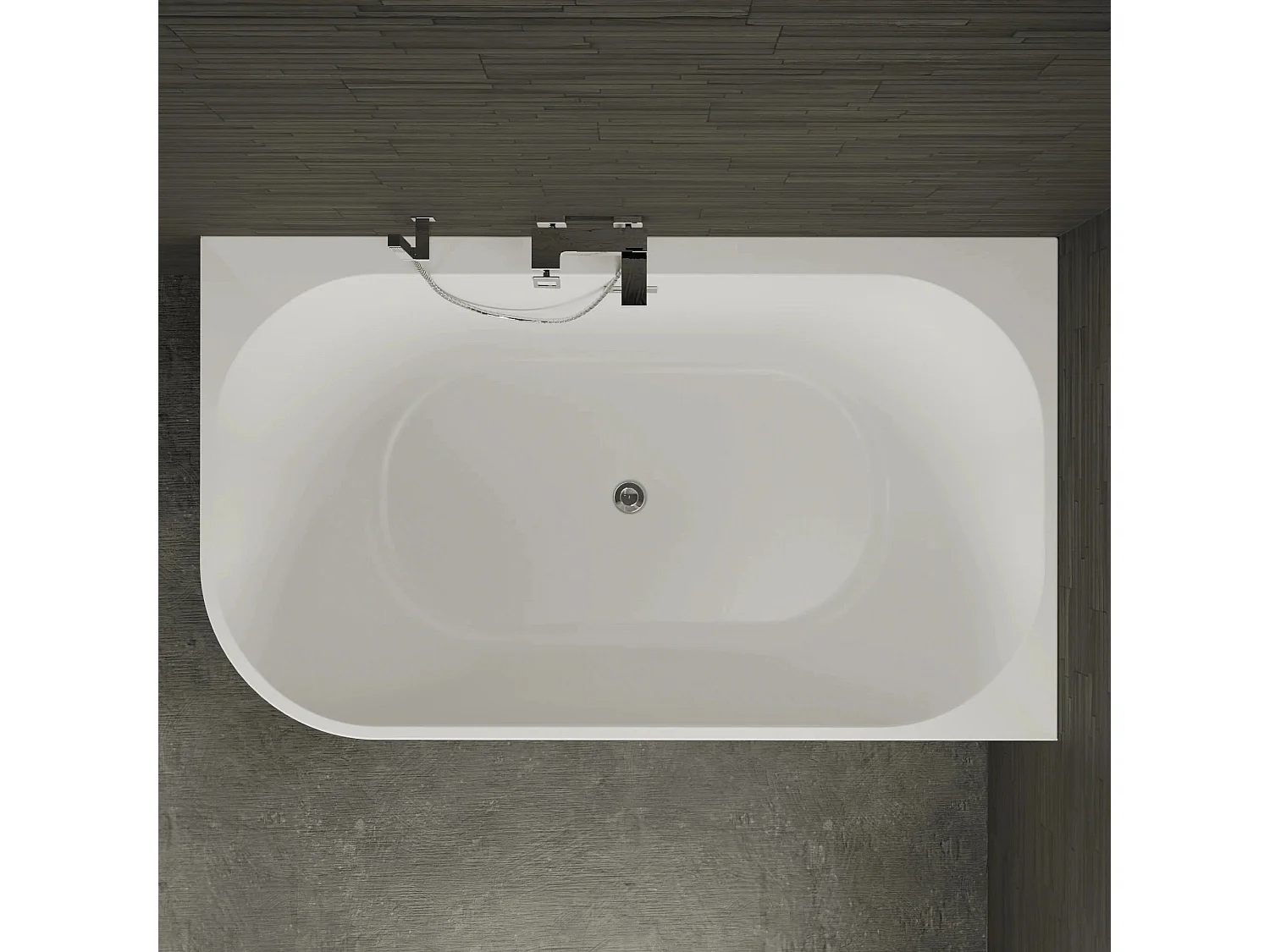 Baignoire Ilot Capri duo 170 droite blanche 170 x100 x58 cm, by SPALINA