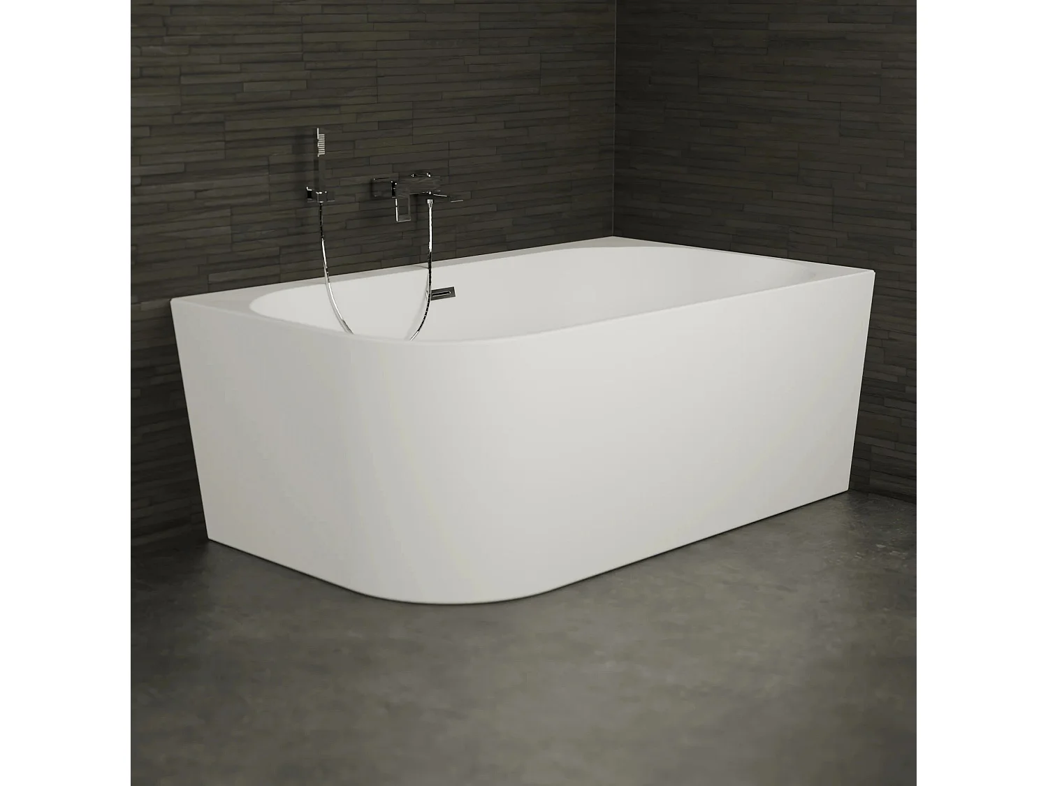 Baignoire Ilot Capri duo 170 droite blanche 170 x100 x58 cm, by SPALINA
