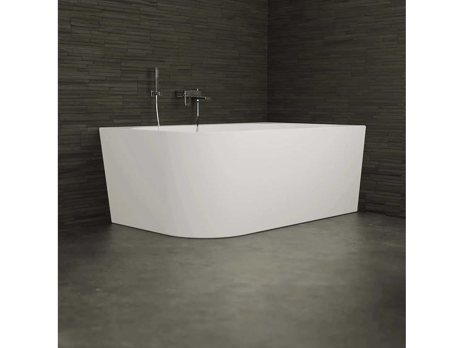 Baignoire Ilot Capri duo 170 droite blanche 170 x100 x58 cm, by SPALINA