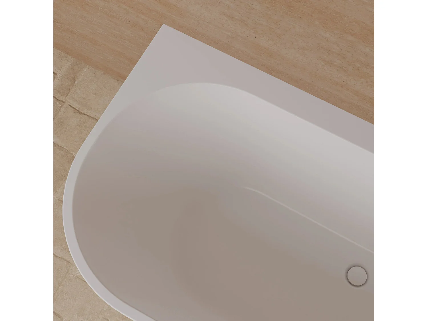 Baignoire Ilot Cosmic 180 droite blanche 180 x80 x58 cm, by SPALINA