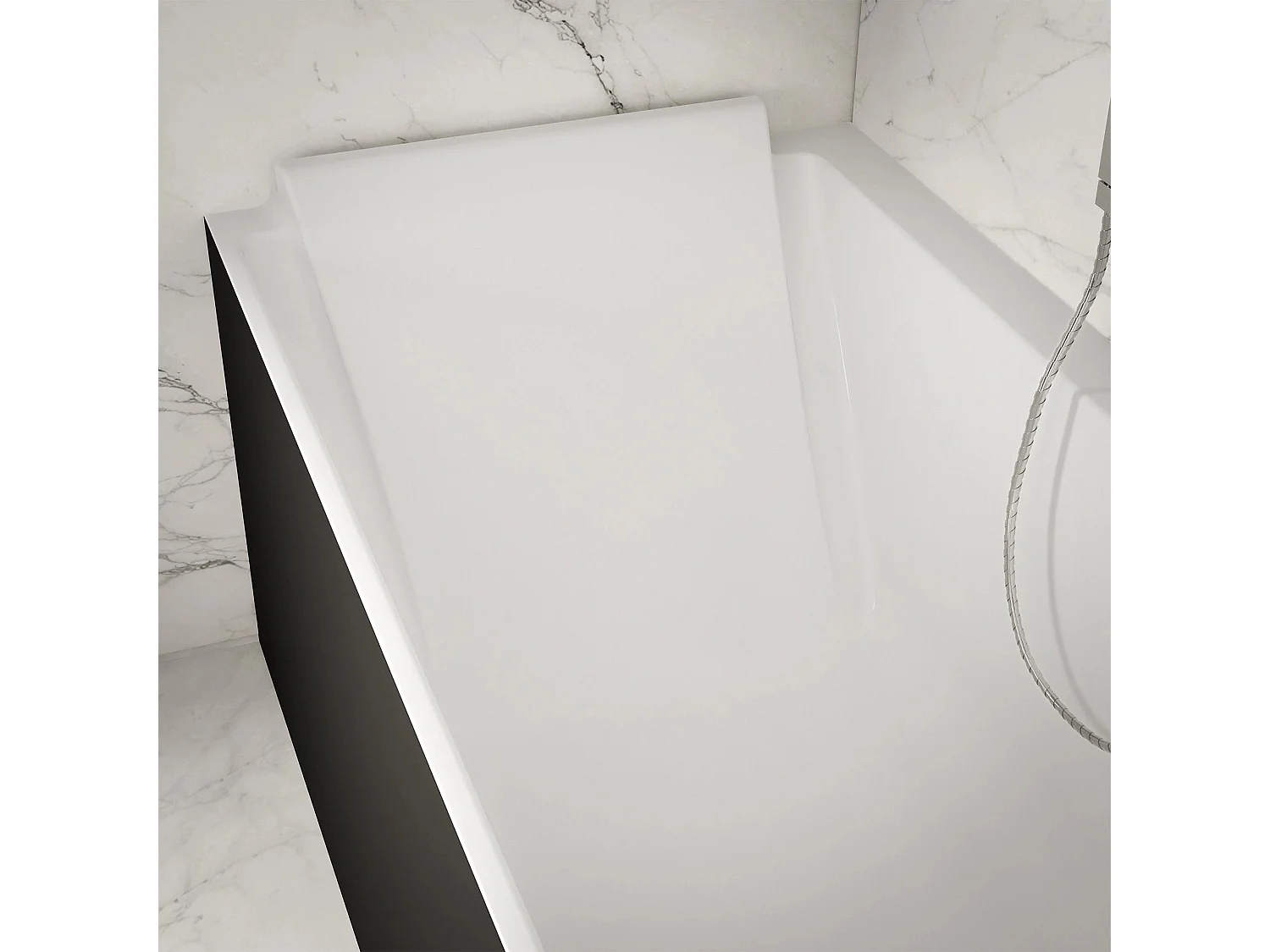 Baignoire Ilot Quantum 170 gauche noire 170 x75 x58 cm, by SPALINA