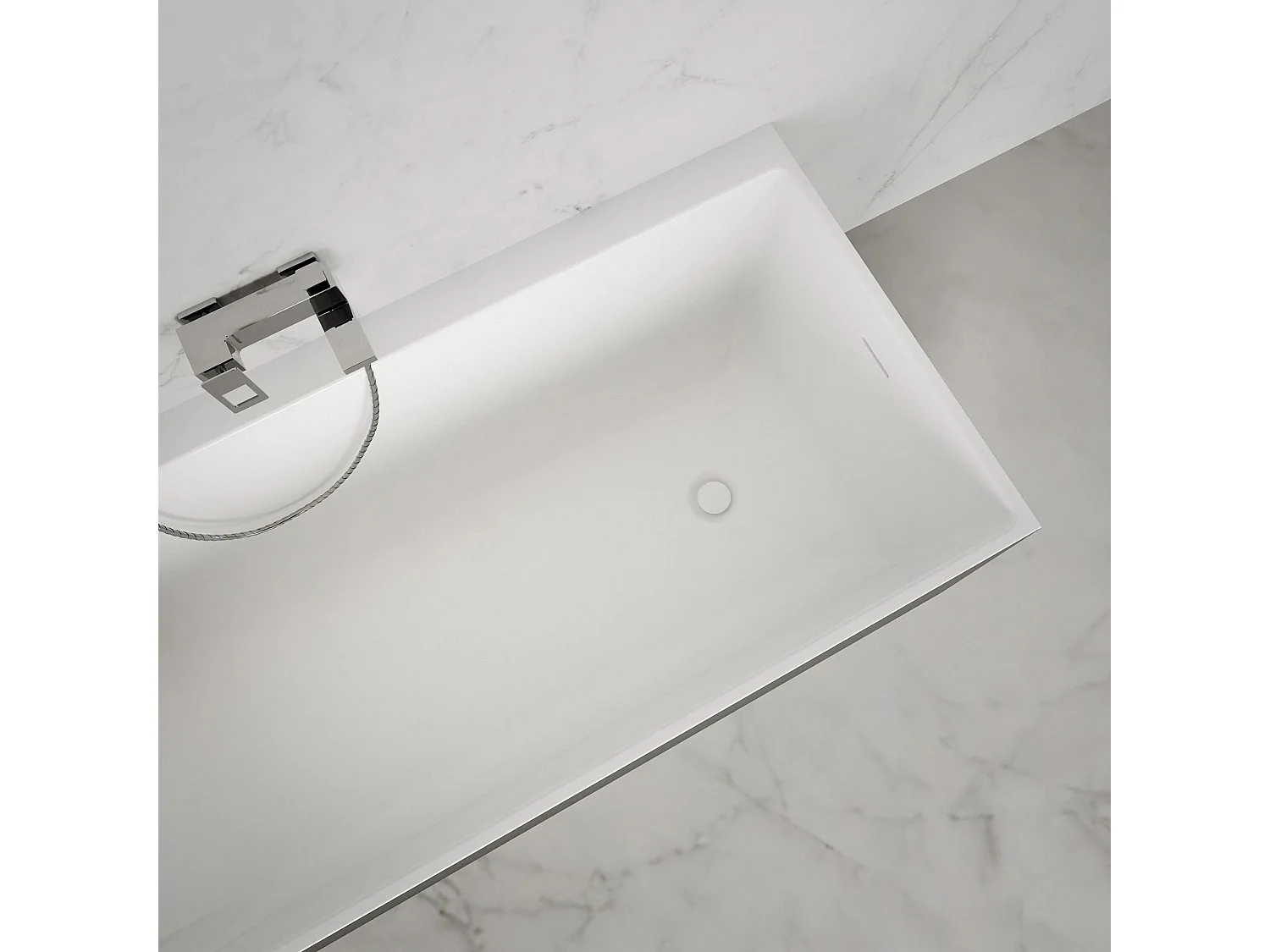 Baignoire Ilot Quantum 170 gauche noire 170 x75 x58 cm, by SPALINA