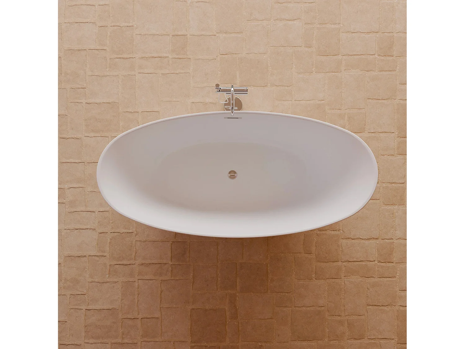 Baignoire Ilot Loona 170 blanche 170 x80 x80 cm, by SPALINA
