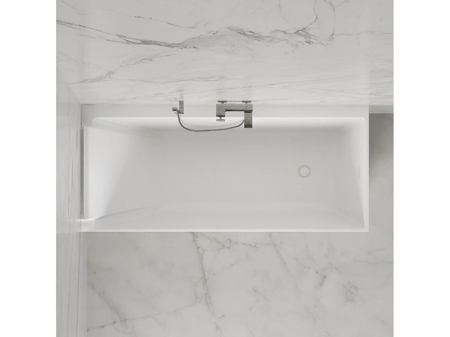 Baignoire Ilot Quantum 170 gauche blanche 170 x75 x58 cm, by SPALINA