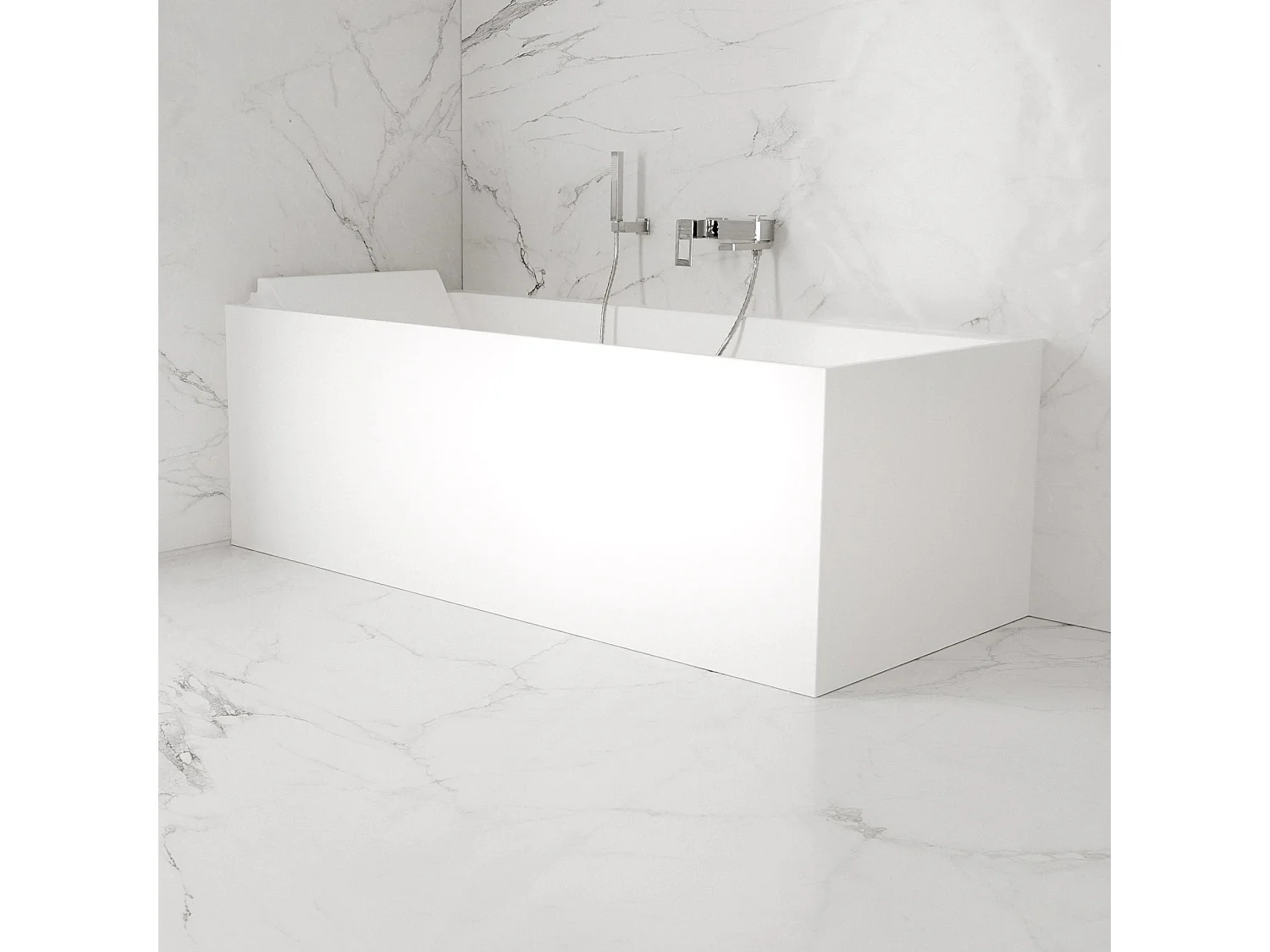 Baignoire Ilot Quantum 170 gauche blanche 170 x75 x58 cm, by SPALINA