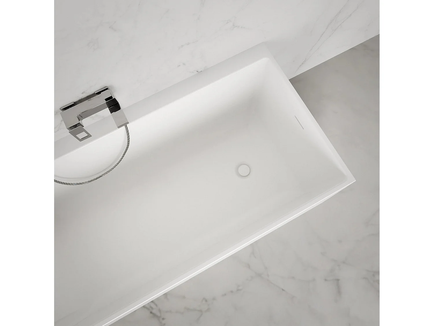 Baignoire Ilot Quantum 170 gauche blanche 170 x75 x58 cm, by SPALINA