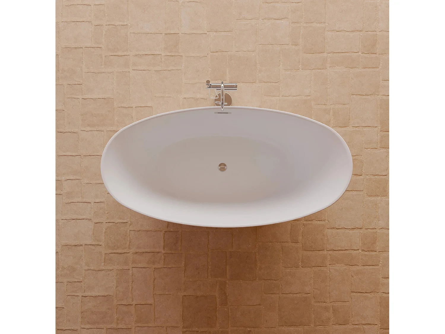 Baignoire Ilot Loona 160 blanche 160 x80 x80 cm, by SPALINA