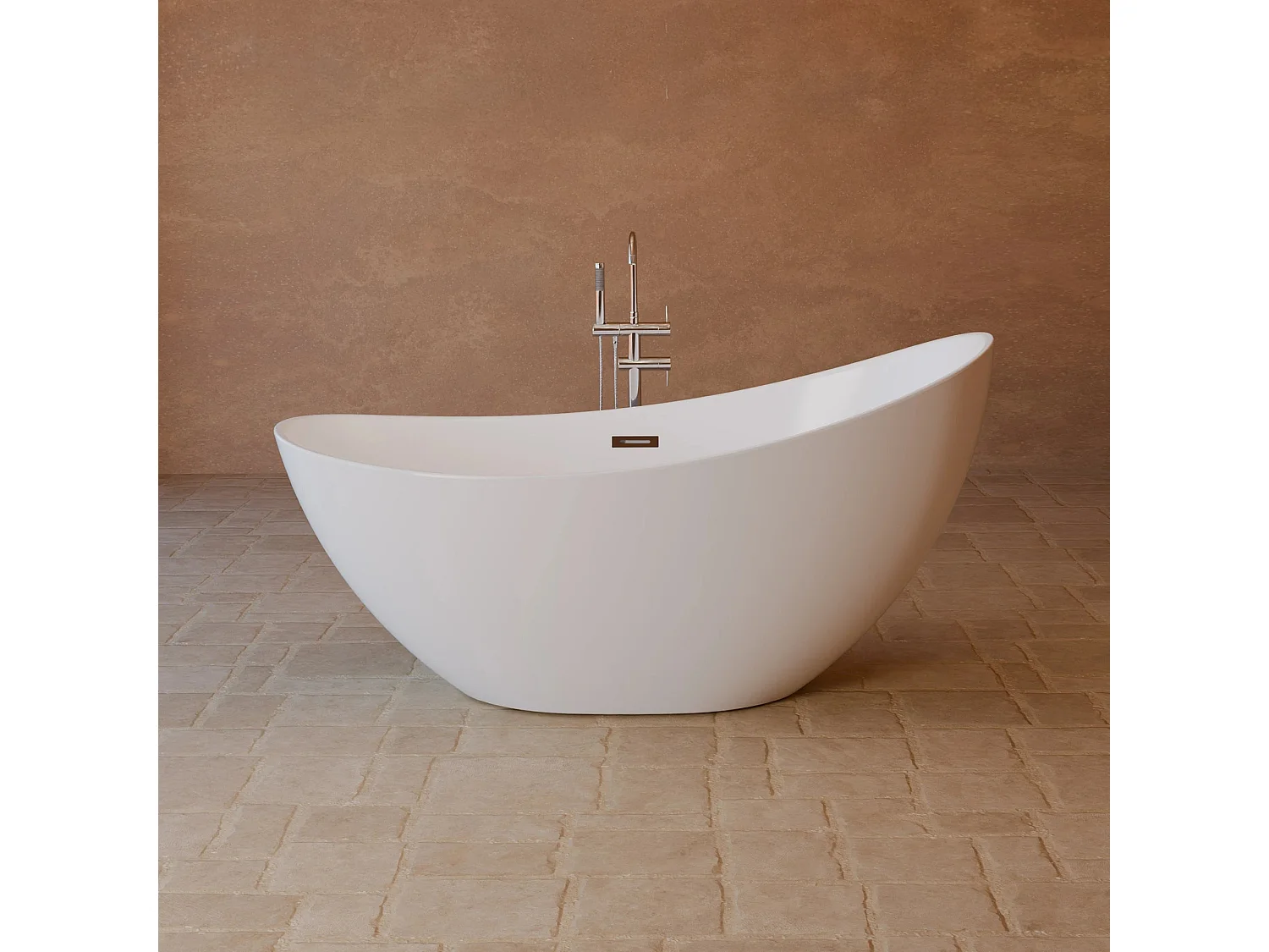 Baignoire Ilot Loona 160 blanche 160 x80 x80 cm, by SPALINA