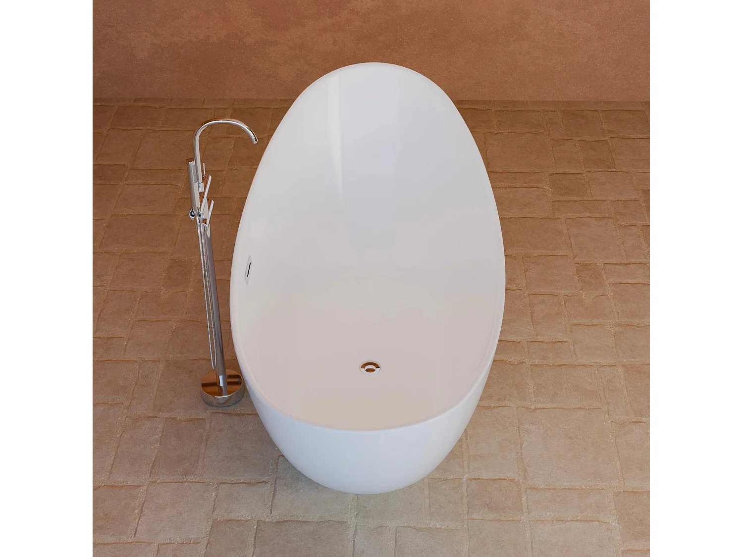 Baignoire Ilot Loona 160 blanche 160 x80 x80 cm, by SPALINA