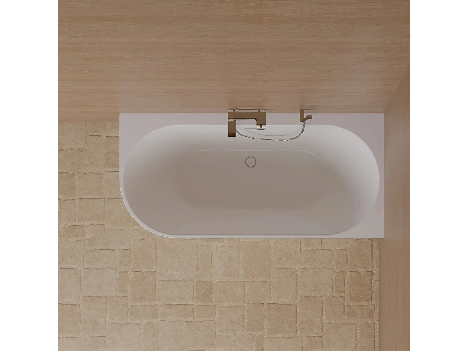 Baignoire Ilot Cosmic 160 droite blanche 160 x76 x58 cm, by SPALINA