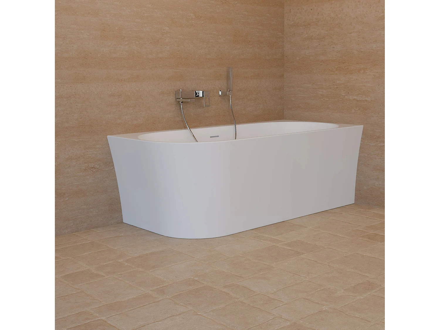 Baignoire Ilot Cosmic 160 droite blanche 160 x76 x58 cm, by SPALINA