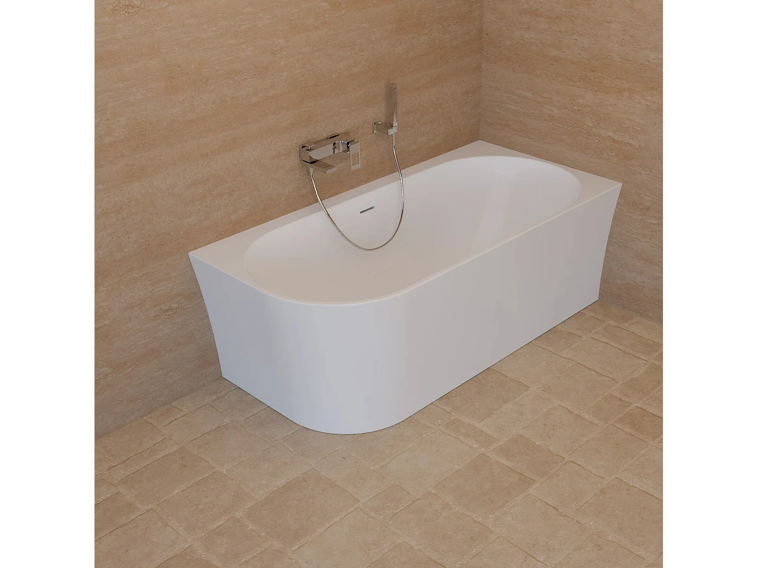 Baignoire Ilot Cosmic 160 droite blanche 160 x76 x58 cm, by SPALINA