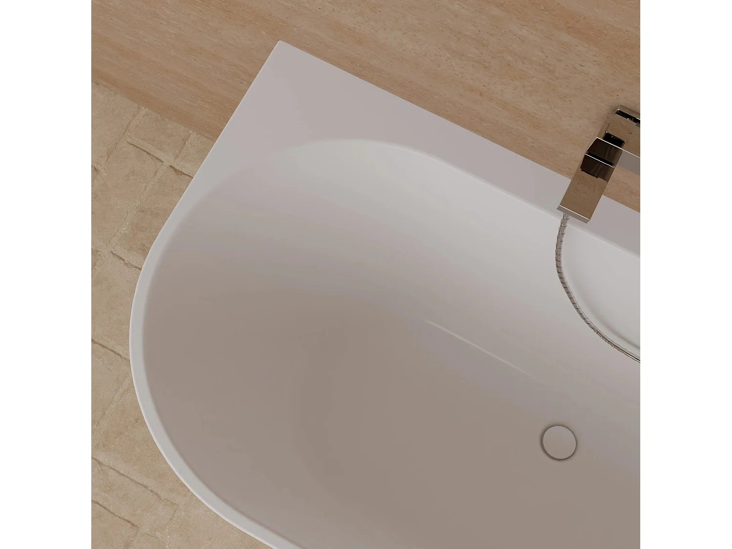 Baignoire Ilot Cosmic 160 droite blanche 160 x76 x58 cm, by SPALINA