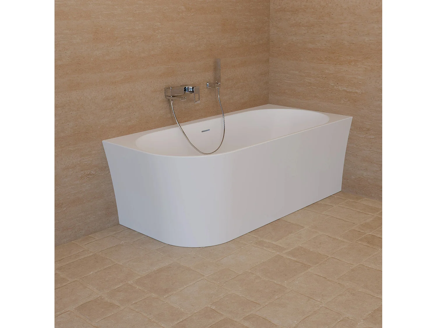 Baignoire Ilot Cosmic 160 droite blanche 160 x76 x58 cm, by SPALINA